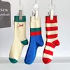 Women Socks Cotton Women's Long Medium Tube Korean White Breathable Leisure Girls Embroidery Male Sock Spring Summer Stripe Woman Cute