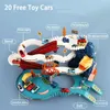 Diecast Model car Educational Children's Toys Dinosaur Mountain Track Car Small Train Through The Big Adventure Car To Small Boys Birthday Gift 231122