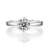 Bague de fiançailles solitaire Moissanite Bagues de fiançailles pour femmes Bagues de promesse Moissanite Couleur D VVS1 Clarté Alliance en argent sterling 925 avec plaqué or 18 carats