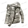 Giacche da uomo 2023 Giacca invernale da uomo Parka lucido con cappuccio cappotti caldi Zipper Up Giacche di alta qualità Soprabito Giacche spesse Taglie forti T231123