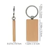 Porte-clés 20 pcs vierges en bois rectangle porte-clés en bois vierge (largeur: 1,22 pouce) pour