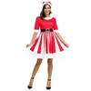 Casual Dresses for Women 2023 S jultryckt långärmad klänning Kvinnakvällskvinna KLÄNNING KVINNA