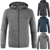 Herren-Kapuzenpullover, einfarbig, Herbst- und Wintermode, lässig, lockere Passform, Reißverschluss, Kapuzenpullover, Pullover, Oberteil, offene Spitze