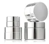 100pcs Silver Plated glass cosmetic jars Cream bottles 5g 10g 15g 20g 30g 50g lip balm cream containers