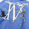 Herenmixen Skeleton Massaal Honkbaljack Heren Dames Blauw Hiphop Streetwear Patchwork Varsity-jassen Losse bommenwerper Collegejassen Unisex 231123