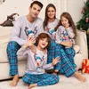 Bijpassende familie-outfits Kerstpyjamaset Hert Gedrukt 2024 Kerstlook Dezelfde volwassen kinderen Moeder en dochter Hondenkleding 231122