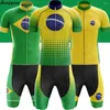 Racing Sets Brasilien Outdoor Sports Radtrikot Set Atmungsaktiv Mannschaftssport Fahrrad Herrenbekleidung Kurzes Fahrrad