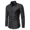 Men's Dress Shirts Shirt Button Down Lapel Male Polka Dots Printing Slight Stretch Tees Vacation Daily Comfy Fashion