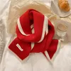 Szaliki w stylu koreański solidny dzianin szalik dla kobiet zimowy ciepły dekolt miękki wełniany przędza szal bufandas kaszmirowy tłumik szyi