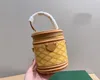 luksusowa etui urody Odwrotna skóra drobna rozmiar Crossbody Zdejmowany pasek bębnowy torba na ramię jeden uchwyt cylinder mini torba