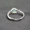 CoLife Jewelry Ring aus 100 % natürlichem Opal für Damen, 0,4 ct, australischer Opal, Silberring, massiver Opalschmuck aus 925er Silber