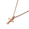 Hanger kettingen mode vintage cross mannen vrouwen ketting kleur roze goud roestvrij staal Jezus Christus trendy eenvoudige sieraden nek