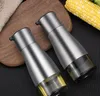 Stainless Steel Glass Olive Oil Dispenser, Vinegar and Soy Sauce Bottle Controllable No Drip Design 11oz/320ml dh865