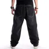 Männer Jeans Männer Baggy Hiphop Skateboard Lose Denim Street Dance Hip Hop Rap Männliche Schwarze Hosen Übergroße Größe 30 231122