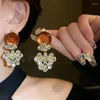 Collana orecchini set fiore geometrico esagerato design retrò catena maglione gioielli all'ingrosso femminile