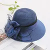 広い帽子夏の通気性バケツ女性のためのエレガントな花フロッピーサンティーパーティー2023