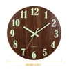 Wall Clocks 12 Inch Luminous Clock Wood Silent light in dark night Nordic Fashion Non Ticking With Night Light 231122