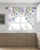 Vorhang handbemalte Aquarelle aus Pflanzen und Blumen dreieckige Heimdekoration Fensterbehandlungen für Küchenlebenszimmer
