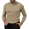 Мужские свитера 2023, осенне-зимний модный однотонный вязаный свитер для отдыха, кашемировый теплый пуловер с длинными рукавами