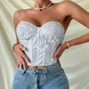 Women's Tanks Sequin Overbust korsetter för kvinnor Sexig gotisk korsett bustier med dragkedja vintage stil korsett topp burlesque underkläder