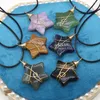 Pendant Necklaces Natural Stone Winding Star Necklace Rose Quartz Green Aventurine Jewelry For Making DIY Accessories Gifts