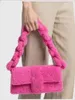 Damesbonthandtas Casual lamswollen draagtas Luxe design pluche crossbodytas Harige okseltas