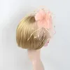 Berets 1 stück Gaze Mesh Blume Haarspangen Kopfschmuck Haarnadel Kopfbedeckung Für Dame Frau Weiblich (Rosa)