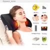 Massage Neck Pillowws Shiatsu Pétrissage Masseur Cou Masseur Oreiller Vague Courbe Maison Voiture Massage À Double Usage Massage sain Pour Les Épaules Q231123