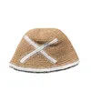 Chapeaux à large bord mode coréenne incrusté de diamants bordé de dentelle chapeau de paille femmes été conception de niche seau plage parasol pliable casquette de soleil