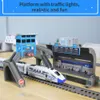 新しい電気列車高速列車モデル鉄道線路ハーモニーレールおもちゃのカーアセンブルDIYセット子供クリスマスギフトおもちゃ