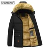 Men s Jackets Men Warm Parkas 2023 Winter Windproof Fleece Thick Jacket Coat Fashion Hooded Fur Collar Classic Casual Parka 231123