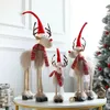 Dekoracje świąteczne świąteczne duże stojące łosie lalki pluszowe lalki renifery z LED Light