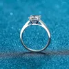 Pierścienie klastra Silver 925 Oringal Genialne cięcie 1 Test diamentowy przeszłość D Color Princess Square Moissanite Pierścień dla kobiet biżuteria szlachetna