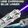 FOXLASERS Lampe de poche laser bleue Chargement USB 450 nm Pointeur laser extérieur longue portée 5000 m Indicateur de sauvetage longue portée Pièce de rechange outdoo244c