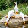 Dekoracje ogrodowe urocze kaczka żywica ogrodowa Statua ogrodowa podwórka staw Ducks Decoration Ptak Rzeźba Indoor Outdoor Yard Decor Pond Lawn Ornament 231122