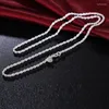 سلاسل Nareyo 925 Sterling Silver 16/18 20 22 24 بوصة 3 مم 3 مم سلسلة سلسلة سلسلة مجوهرات الأزياء الزفاف