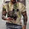 Hommes t-shirts sanglier T-shirt hommes Camouflage chasse mode rue à manches courtes vêtements Animal sauvage 3D été T-shirt décontracté