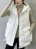 Gilet da donna invernale con cappuccio in cotone gilet da donna cappotto caldo coreano moda donna giacche senza maniche cappotto con cerniera allentata streetwear