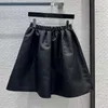 Jupes Mode Élastique Taille Haute Grand Bas Femmes Patchwork Petit Sac En Nylon Noir Tout Assorti Jupe Décontractée