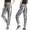 Damesbroeken Capribroek Hoge taille Metallic glanzende jogger Casual holografische kleur streetwear broek Damesmode Glad reflecterend 231123