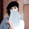 BERETS 2 PCS Solskydd Veil Face Mask Sports Cooling Scarf Dust Breattable Silk Veils