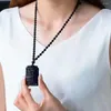 Anhänger Halsketten Natürlicher schwarzer Obsidian geschnitzt JINGXIN Herrenschmuck Damen mit Kette