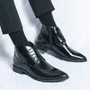Boots British Style Fashion High Top Shoes Men's Suit Short Banquet Formal Genuine Leather Free Delivery