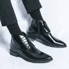 Buty w stylu British Style Fashion High Top Guit Męski garnitur Krótki bankiet formalny prawdziwy skórzany dostawa