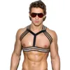 Imbracatura per il petto con collo erotico sexy da uomo Flirt Costume fetish Wetlook Cavezza scavata con cinturini aperti Set perizoma