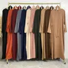 Vêtements ethniques Arrivée Nida Dubaï Longue Femme Robe de soirée Musulman Abaya Kimono Solide Couleur Poche Kaftan Turquie Hight Classe Robe de luxe