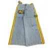 Men's Jeans Harajuku Letter Pattern Printed Baggy Cow Wide Leg Pants Y2K For Man Retro Casual Hip Hop Streetwear 231122