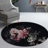 Carpets Home Living Room Bedroom Bathroom Floor Mat Printing Decorative Carpet Floral Oil Painting Art Round Carpet Peony Rose Sofa Rug