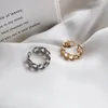 Anéis de cluster Punk Chain para mulheres homens vintage artesanal grosso torcido geométrico anel de dedo casal jóias presentes