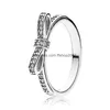 Band ringer den nya 925 Sterling Sier Ring Shiny Bow Bowl Stacking Exquisite CZ Ms Valentines Day Gift Jewelry Drop Leverans smycken R Dhion